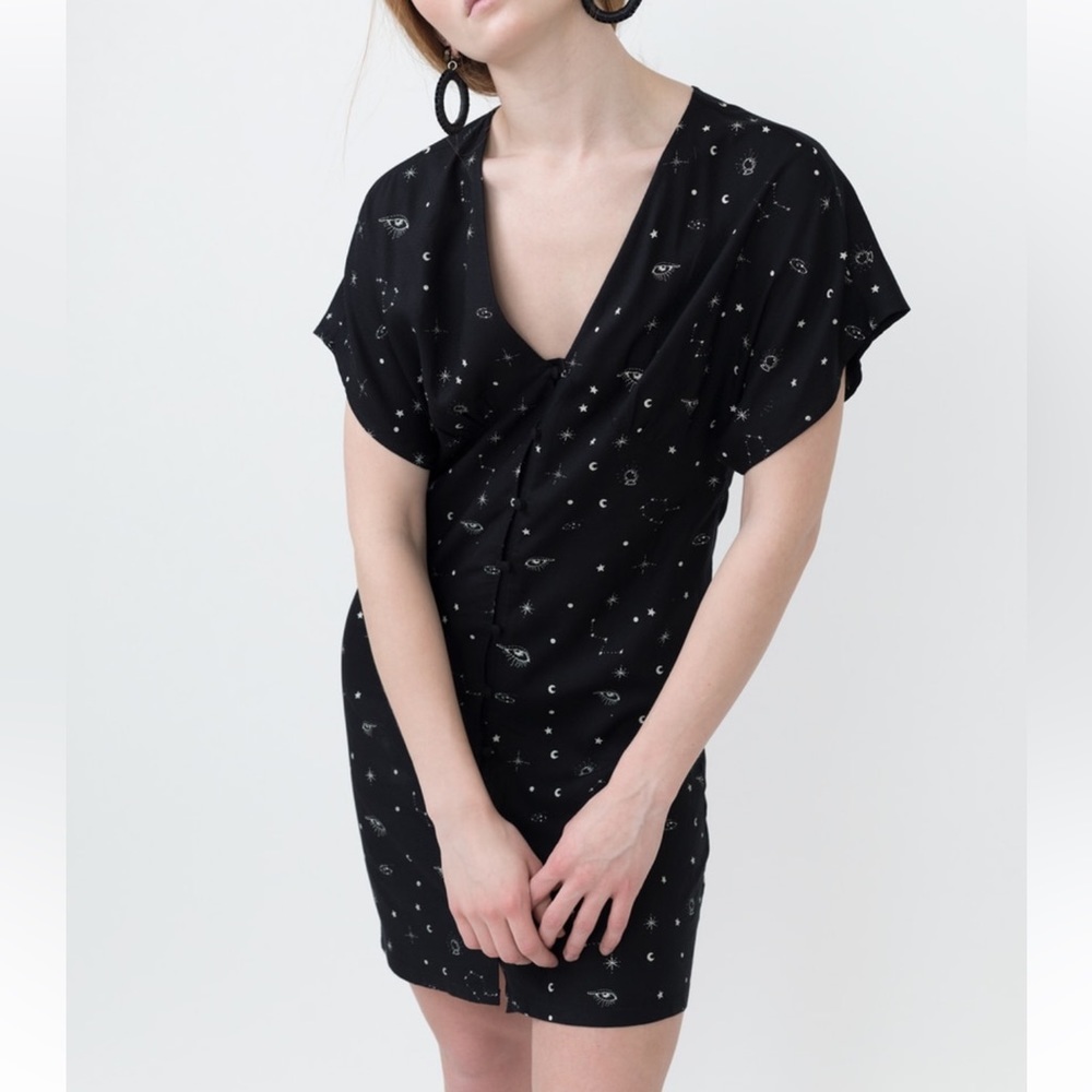 Paige Black Constellation Magic Print Dress S